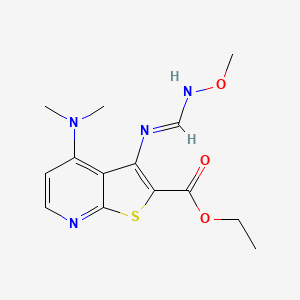 Ethyl 4-(dimethylamino)-3-{[(methoxyimino)methyl]amino}thieno[2,3-b]pyridine-2-carboxylate