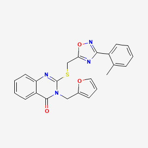 3-(furan-2-ylmethyl)-2-(((3-(o-tolyl)-1,2,4-oxadiazol-5-yl)methyl)thio)quinazolin-4(3H)-one