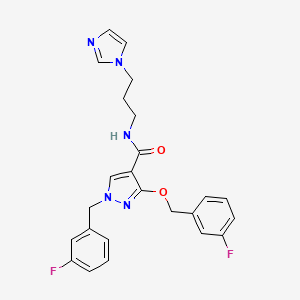 N-(3-(1H-imidazol-1-yl)propyl)-1-(3-fluorobenzyl)-3-((3-fluorobenzyl)oxy)-1H-pyrazole-4-carboxamide