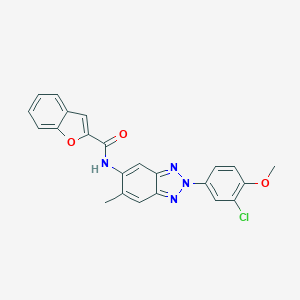 molecular formula C23H17ClN4O3 B251722 N-[2-(3-chloro-4-methoxyphenyl)-6-methyl-2H-1,2,3-benzotriazol-5-yl]-1-benzofuran-2-carboxamide 