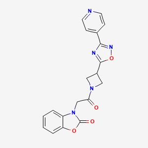 3-(2-oxo-2-(3-(3-(pyridin-4-yl)-1,2,4-oxadiazol-5-yl)azetidin-1-yl)ethyl)benzo[d]oxazol-2(3H)-one