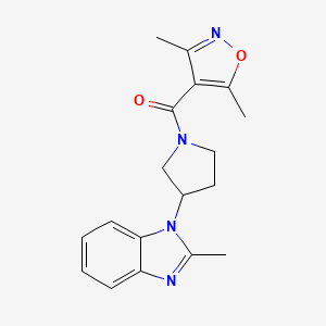 (3,5-dimethylisoxazol-4-yl)(3-(2-methyl-1H-benzo[d]imidazol-1-yl)pyrrolidin-1-yl)methanone