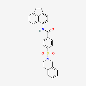 molecular formula C28H24N2O3S B2517235 N-(1,2-dihydroacenaphthylen-5-yl)-4-((3,4-dihydroisoquinolin-2(1H)-yl)sulfonyl)benzamide CAS No. 391876-54-3