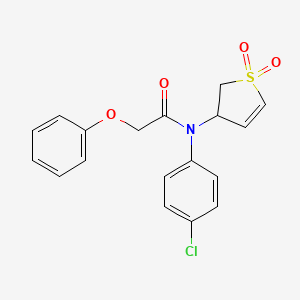 molecular formula C18H16ClNO4S B2517247 N-(4-chlorophenyl)-N-(1,1-dioxido-2,3-dihydrothiophen-3-yl)-2-phenoxyacetamide CAS No. 852438-14-3