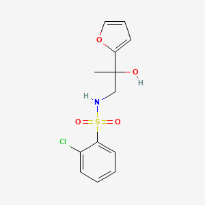 molecular formula C13H14ClNO4S B2517254 2-氯-N-(2-(呋喃-2-基)-2-羟基丙基)苯磺酰胺 CAS No. 1396866-45-7