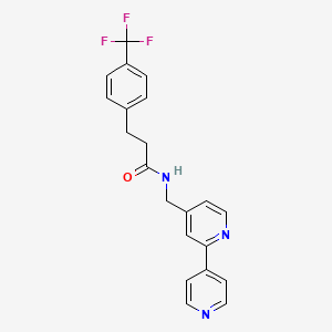 molecular formula C21H18F3N3O B2517256 N-([2,4'-bipyridin]-4-ylmethyl)-3-(4-(trifluoromethyl)phenyl)propanamide CAS No. 2034322-05-7