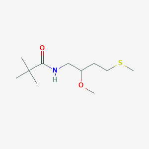 molecular formula C11H23NO2S B2517259 N-[2-methoxy-4-(methylsulfanyl)butyl]-2,2-dimethylpropanamide CAS No. 2320577-10-2