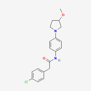 molecular formula C19H21ClN2O2 B2517270 2-(4-chlorophenyl)-N-(4-(3-methoxypyrrolidin-1-yl)phenyl)acetamide CAS No. 1798036-74-4