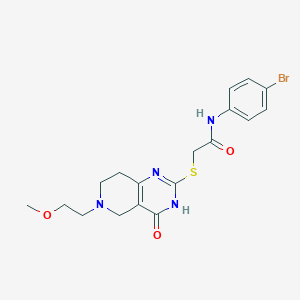 molecular formula C18H21BrN4O3S B2517273 N-(4-bromophenyl)-2-{[6-(2-methoxyethyl)-4-oxo-3,4,5,6,7,8-hexahydropyrido[4,3-d]pyrimidin-2-yl]thio}acetamide CAS No. 902887-08-5