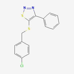 molecular formula C15H11ClN2S2 B2517276 4-Chlorobenzyl 4-phenyl-1,2,3-thiadiazol-5-yl sulfide CAS No. 338398-43-9