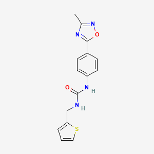 molecular formula C15H14N4O2S B2517277 1-(4-(3-Methyl-1,2,4-oxadiazol-5-yl)phenyl)-3-(thiophen-2-ylmethyl)urea CAS No. 1226435-63-7