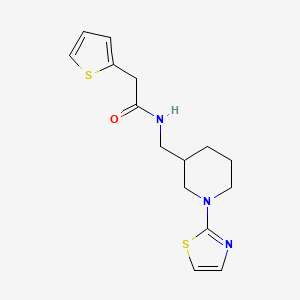 molecular formula C15H19N3OS2 B2517279 N-((1-(噻唑-2-基)哌啶-3-基)甲基)-2-(噻吩-2-基)乙酰胺 CAS No. 1705841-06-0