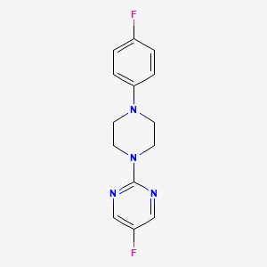 molecular formula C14H14F2N4 B2517284 5-Fluoro-2-(4-(4-fluorophenyl)piperazin-1-yl)pyrimidine CAS No. 2034416-95-8