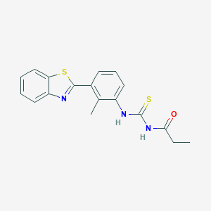 molecular formula C18H17N3OS2 B251729 N-[[3-(1,3-benzothiazol-2-yl)-2-methylphenyl]carbamothioyl]propanamide 
