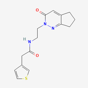 molecular formula C15H17N3O2S B2517309 N-(2-{3-oxo-2H,3H,5H,6H,7H-cyclopenta[c]pyridazin-2-yl}ethyl)-2-(thiophen-3-yl)acetamide CAS No. 2097932-38-0