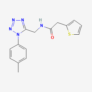 molecular formula C15H15N5OS B2517327 2-(thiophen-2-yl)-N-((1-(p-tolyl)-1H-tetrazol-5-yl)methyl)acetamide CAS No. 921166-04-3