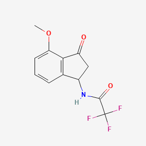 molecular formula C12H10F3NO3 B2517328 2,2,2-trifluoro-N-(4-methoxy-3-oxo-2,3-dihydro-1H-inden-1-yl)acetamide CAS No. 861209-50-9