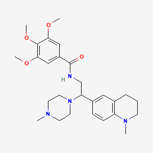 B2517338 3,4,5-trimethoxy-N-(2-(1-methyl-1,2,3,4-tetrahydroquinolin-6-yl)-2-(4-methylpiperazin-1-yl)ethyl)benzamide CAS No. 921922-36-3