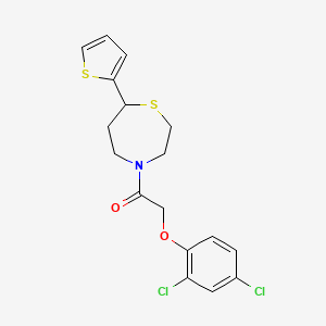 molecular formula C17H17Cl2NO2S2 B2517341 2-(2,4-二氯苯氧基)-1-(7-(噻吩-2-基)-1,4-噻氮杂环-4-基)乙酮 CAS No. 1705355-76-5