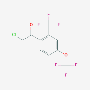 molecular formula C10H5ClF6O2 B2517342 2-Chloro-1-[4-(trifluoromethoxy)-2-(trifluoromethyl)phenyl]ethan-1-one CAS No. 2089277-41-6