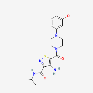 molecular formula C19H25N5O3S B2517344 4-氨基-N-异丙基-5-{[4-(3-甲氧基苯基)哌嗪-1-基]羰基}异噻唑-3-羧酰胺 CAS No. 1286711-45-2