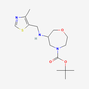 molecular formula C15H25N3O3S B2517347 Tert-butyl 6-[(4-methyl-1,3-thiazol-5-yl)methylamino]-1,4-oxazepane-4-carboxylate CAS No. 2179913-82-5