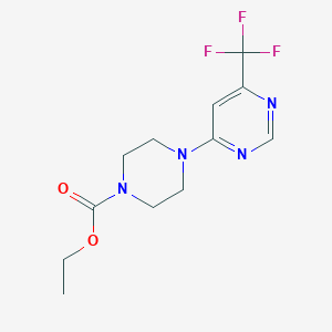 molecular formula C12H15F3N4O2 B2517354 Ethyl 4-[6-(trifluoromethyl)pyrimidin-4-yl]piperazine-1-carboxylate CAS No. 2034408-00-7