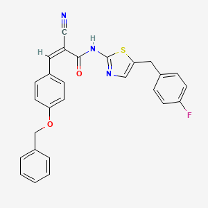 B2517356 (Z)-3-(4-(benzyloxy)phenyl)-2-cyano-N-(5-(4-fluorobenzyl)thiazol-2-yl)acrylamide CAS No. 327077-40-7