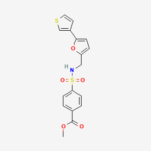molecular formula C17H15NO5S2 B2517358 methyl 4-({[5-(thiophen-3-yl)furan-2-yl]methyl}sulfamoyl)benzoate CAS No. 2034440-32-7