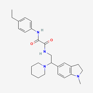 molecular formula C26H34N4O2 B2517417 N1-(4-ethylphenyl)-N2-(2-(1-methylindolin-5-yl)-2-(piperidin-1-yl)ethyl)oxalamide CAS No. 922083-58-7