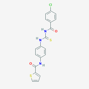 molecular formula C19H14ClN3O2S2 B251746 N-[4-({[(4-CHLOROPHENYL)FORMAMIDO]METHANETHIOYL}AMINO)PHENYL]THIOPHENE-2-CARBOXAMIDE 