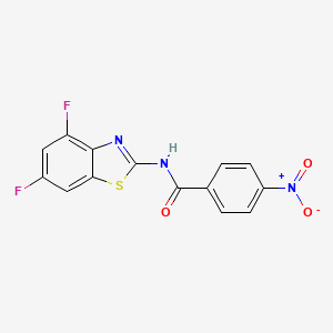 molecular formula C14H7F2N3O3S B2517461 N-(4,6-difluorobenzo[d]thiazol-2-yl)-4-nitrobenzamide CAS No. 313520-81-9