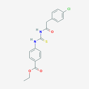 molecular formula C18H17ClN2O3S B251747 Ethyl 4-({[(4-chlorophenyl)acetyl]carbamothioyl}amino)benzoate 