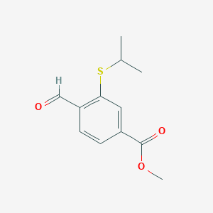 molecular formula C12H14O3S B2517496 Methyl 4-formyl-3-propan-2-ylsulfanylbenzoate CAS No. 2248341-57-1
