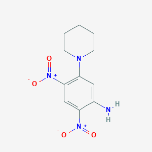 molecular formula C11H14N4O4 B2517500 2,4-dinitro-5-piperidin-1-ylaniline CAS No. 897544-63-7