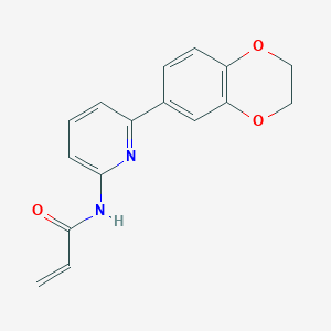 molecular formula C16H14N2O3 B2517504 N-[6-(2,3-Dihydro-1,4-benzodioxin-6-yl)pyridin-2-yl]prop-2-enamide CAS No. 2196449-65-5