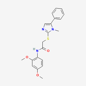 molecular formula C20H21N3O3S B2517507 N-(2,4-dimethoxyphenyl)-2-[(1-methyl-5-phenyl-1H-imidazol-2-yl)sulfanyl]acetamide CAS No. 460996-72-9