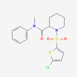 molecular formula C17H19ClN2O3S2 B2517509 1-((5-chlorothiophen-2-yl)sulfonyl)-N-methyl-N-phenylpiperidine-2-carboxamide CAS No. 1099783-59-1