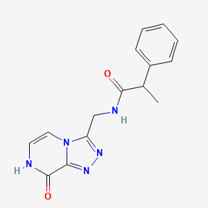 molecular formula C15H15N5O2 B2517514 N-((8-hydroxy-[1,2,4]triazolo[4,3-a]pyrazin-3-yl)methyl)-2-phenylpropanamide CAS No. 2034555-23-0