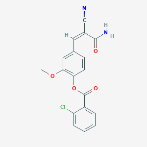 4-[(1Z)-2-Carbamoyl-2-cyanoeth-1-EN-1-YL]-2-methoxyphenyl 2-chlorobenzoate