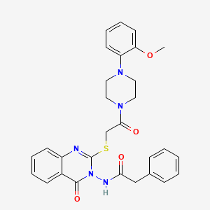 molecular formula C29H29N5O4S B2517523 N-[2-({2-[4-(2-methoxyphenyl)piperazin-1-yl]-2-oxoethyl}sulfanyl)-4-oxo-3,4-dihydroquinazolin-3-yl]-2-phenylacetamide CAS No. 443354-13-0