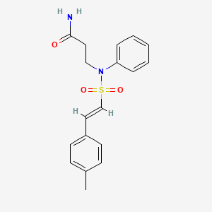 3-(N-[(E)-2-(4-methylphenyl)ethenyl]sulfonylanilino)propanamide