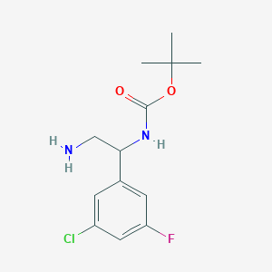 molecular formula C13H18ClFN2O2 B2517533 tert-butylN-[2-amino-1-(3-chloro-5-fluorophenyl)ethyl]carbamate CAS No. 2018862-90-1