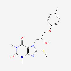 7-(2-hydroxy-3-(p-tolyloxy)propyl)-1,3-dimethyl-8-(methylthio)-1H-purine-2,6(3H,7H)-dione