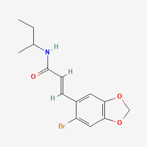 (E)-3-(6-bromo-1,3-benzodioxol-5-yl)-N-(sec-butyl)-2-propenamide