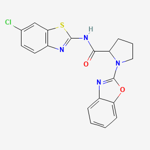 1-(1,3-benzoxazol-2-yl)-N-(6-chloro-1,3-benzothiazol-2-yl)pyrrolidine-2-carboxamide