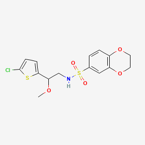 molecular formula C15H16ClNO5S2 B2517539 N-[2-(5-chlorothiophen-2-yl)-2-methoxyethyl]-2,3-dihydro-1,4-benzodioxine-6-sulfonamide CAS No. 2034405-55-3