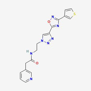 2-(pyridin-3-yl)-N-(2-(4-(3-(thiophen-3-yl)-1,2,4-oxadiazol-5-yl)-1H-1,2,3-triazol-1-yl)ethyl)acetamide