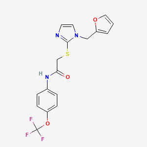 2-[1-(furan-2-ylmethyl)imidazol-2-yl]sulfanyl-N-[4-(trifluoromethoxy)phenyl]acetamide