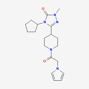 3-(1-(2-(1H-pyrrol-1-yl)acetyl)piperidin-4-yl)-4-cyclopentyl-1-methyl-1H-1,2,4-triazol-5(4H)-one
